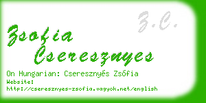 zsofia cseresznyes business card