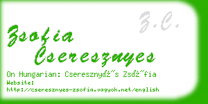 zsofia cseresznyes business card